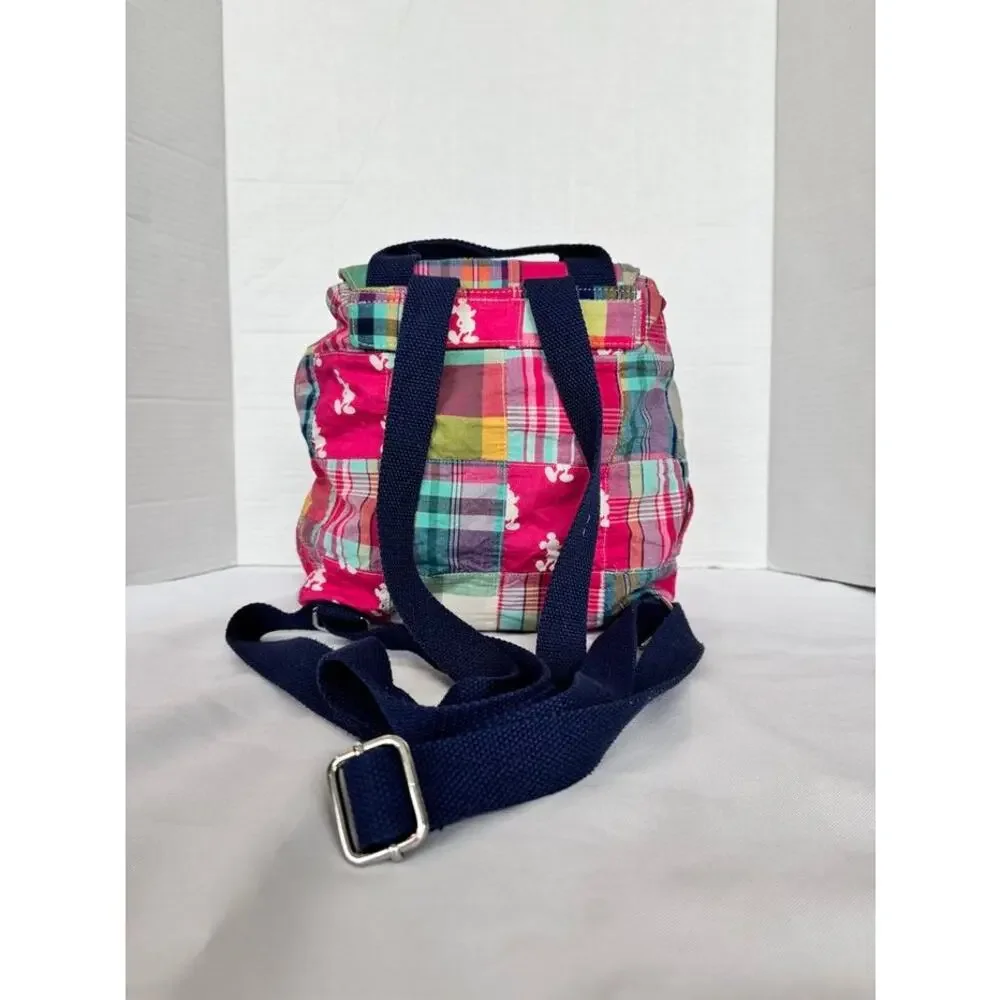Colorful Disney Parks patchwork mini backpack with Mickey Mouse head silhouettes - Picture 12 of 16